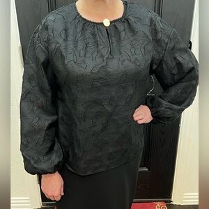 Black Textured Blouse